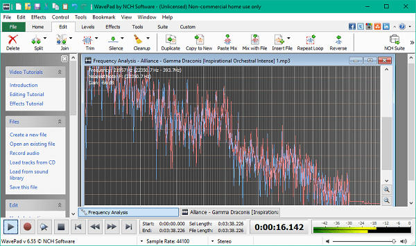 Wavepad audio editor free