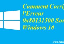 0x80131500 Sous Windows 10
